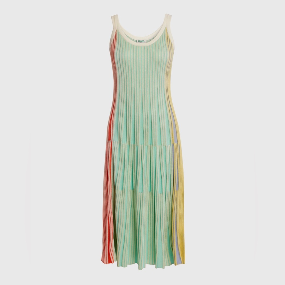 Kenzo Ribbed Knit MIDI Dress